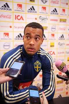 Robin Quaison of the Swedish national football team is