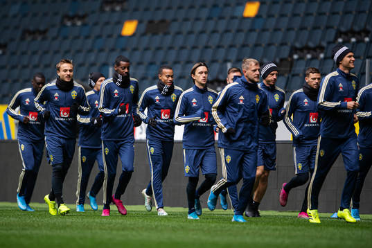 Players of the Swedish national football team including