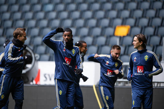 Pierre Bengtsson, Alexander Isak and Kristoffer Olsson of