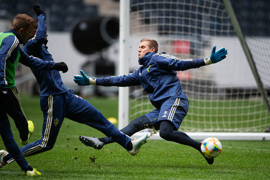 Karl-Johan Johnsson of the Swedish national football team