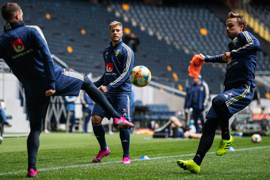 Marcus Berg, Riccardo Gagliolo and Pierre Bengtsson of the