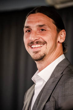 Zlatan Ibrahimovic at a press conference at the revealing