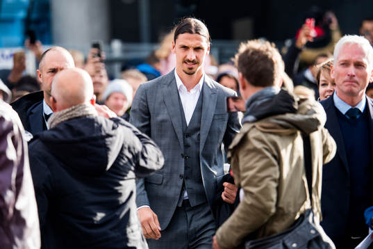 Zlatan Ibrahimovic heading to the revealing ceremony of his