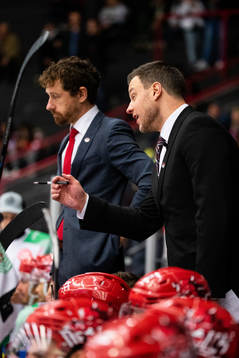 Assistant coach Luke Piggott and head coach Andrew Lord of