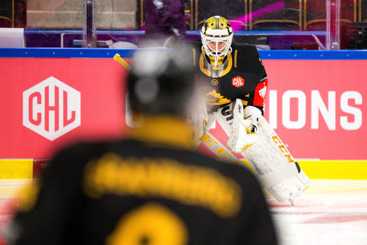 Goalkeeper Gustaf Lindvall  of of Skellefteå