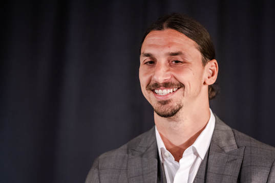 Zlatan Ibrahimovic at a press conference at the revealing