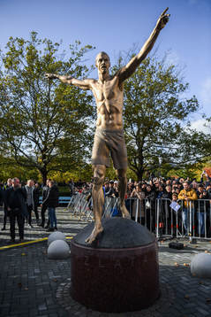 The statue of Zlatan Ibrahimovic at Stadiontorget