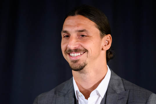 Zlatan Ibrahimovic at a press conference at the revealing