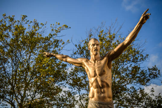 The statue of Zlatan Ibrahimovic at Stadiontorget