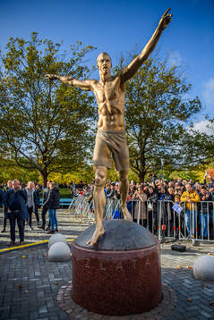 The statue of Zlatan Ibrahimovic at Stadiontorget