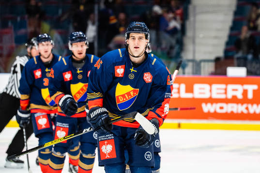 Michael Haga of Djurgården celebrates the 5-3 goal