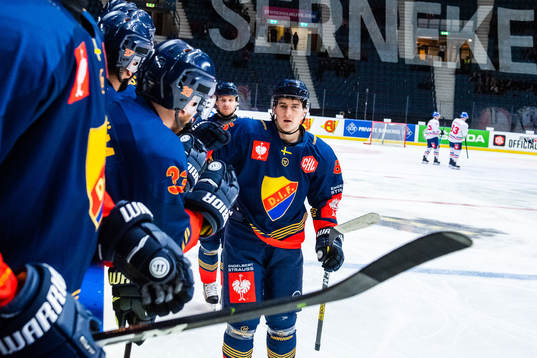 Michael Haga of Djurgården celebrates the 1-0 goal