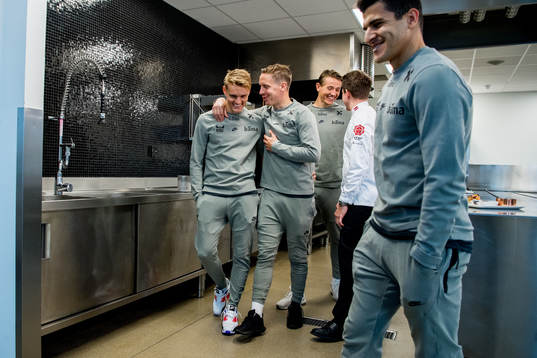 Martin Ødegaard and Stefan Johansen of Norway