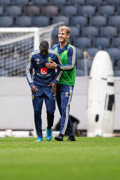 Ken Sema and Filip Helander of the Swedish national