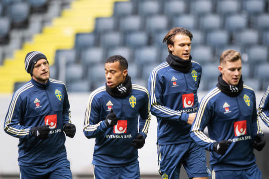 John Guidetti, Robin Quaison, Albin Ekdal and Emil Krafth