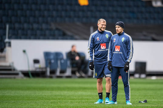 John Guidetti and Emil Forsberg of the Swedish national