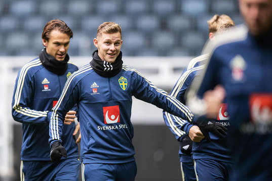 Albin Ekdal and Emil Krafth of the Swedish national