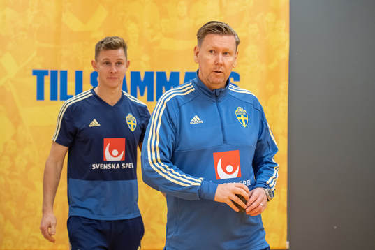 Emil Krafth and assistant coach Peter Wettergren of the