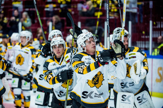 Skellefteås Jacob Andersson jublar med lagkamraterna