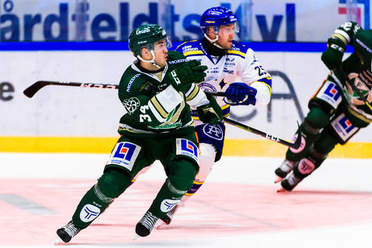 Färjestads Michael Lindqvist och Leksands Linus Persson