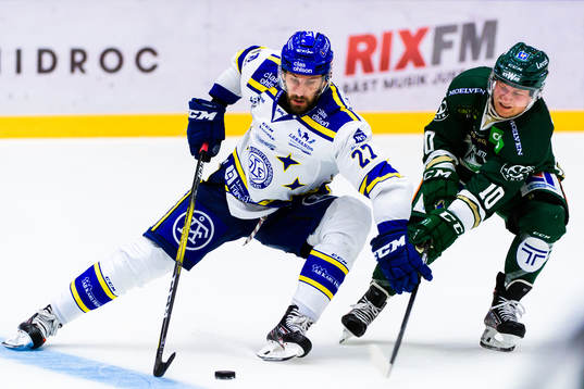 Leksands Marek Hrivik och Färjestads Marcus Nilsson