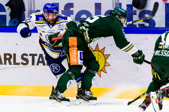 Leksands Marek Hrivik och Färjestads Gustav Rydahl