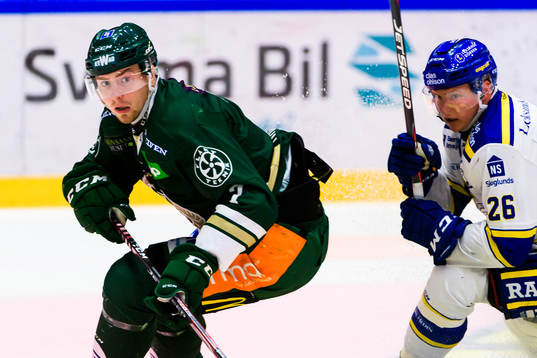 Färjestads Johan Ivarsson och Leksands Patrik Zackrisson