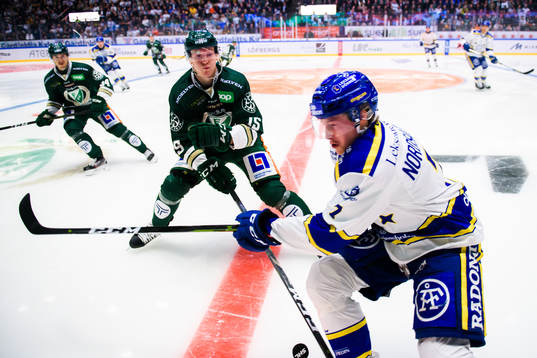 Färjestads Gustav Rydahl och Leksands Lucas Nordsäter