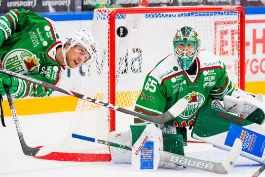 Rögles målvakt Christoffer Rifalk och Simon Ryfors