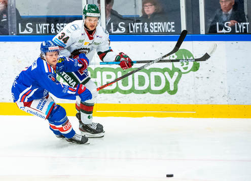 Oskarshamns Tyler Kelleher och Frölundas Theodor Lennström