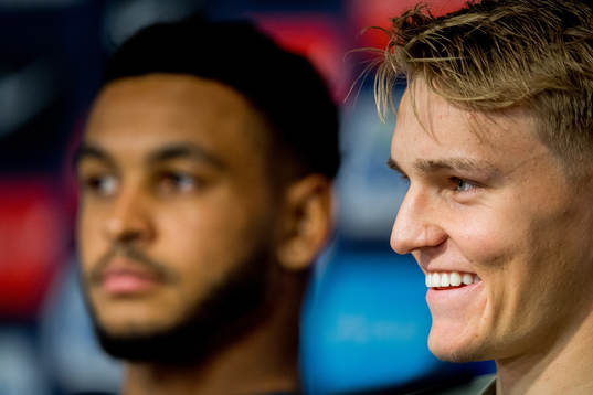 Martin Ødegaard and Joshua King of Norway