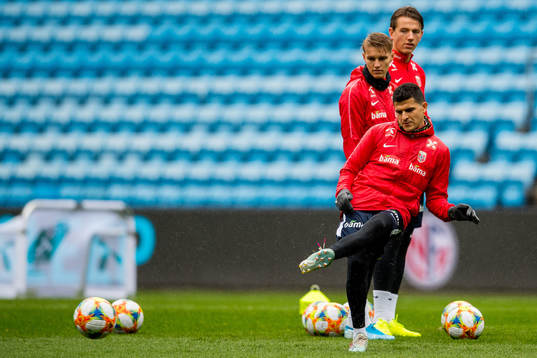 Tarik Elyounoussi, Martin Ødegaard and Sander Berge of