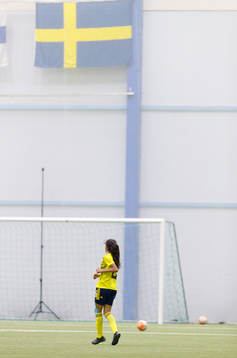 during their Football U16 girls Finland - Sweden match at