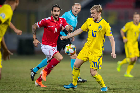 Rowen Muscat of Malta and Emil Forsberg of Sweden