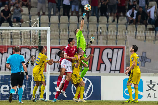 Goalkeeper Robin Olsen of Sweden with a save