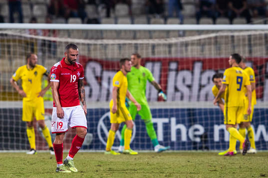 Joseph Zerafa of Malta looks dejected
