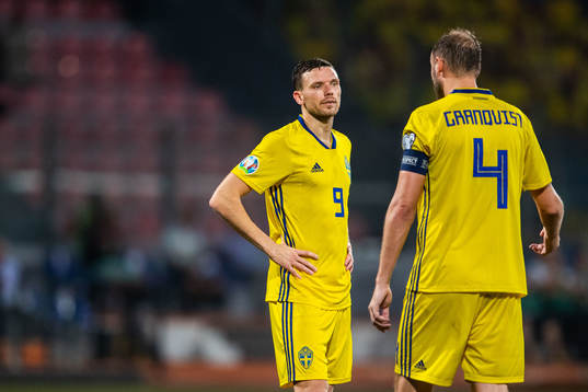 Marcus Berg and Andreas Granqvist of Sweden
