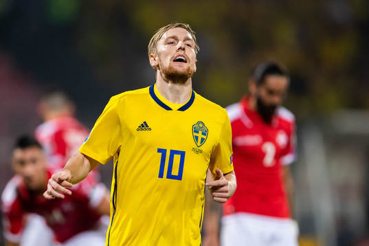 Emil Forsberg of Sweden looks dejected