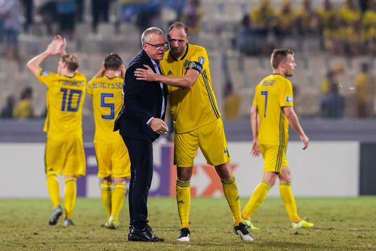 Janne Andersson, head coach and Andreas Granqvist of Sweden