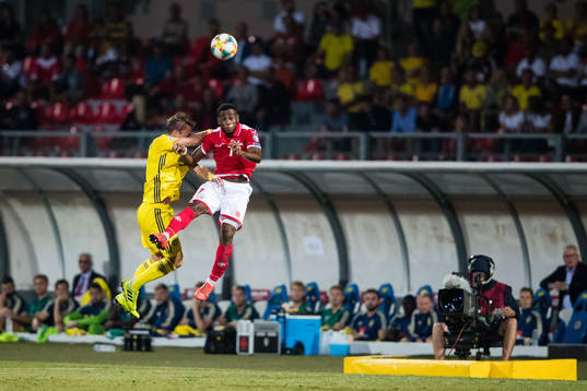 Pierre Bengtsson of Sweden and Joseph Mbong of Malta