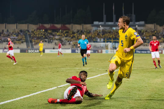 Joseph Mbong of Malta and Pierre Bengtsson of Sweden