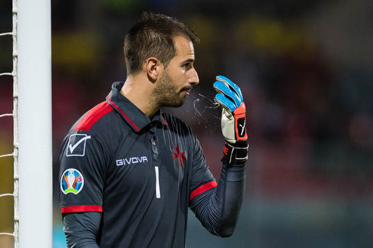 Goalkeeper Henry Bonello of Malta