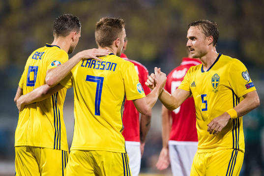 Marcus Berg, Sebastian Larsson and Pierre Bengtsson