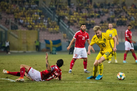 Rowen Muscat of Malta and Emil Forsberg of Sweden