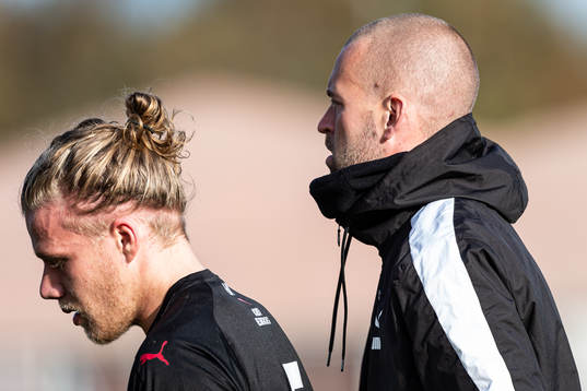 Hittarps Jonathan Olsson och tränare Anders Schönberg