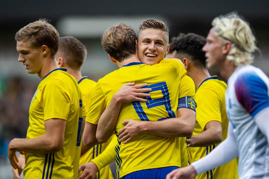 Mattias Svanberg of Sweden celebrates