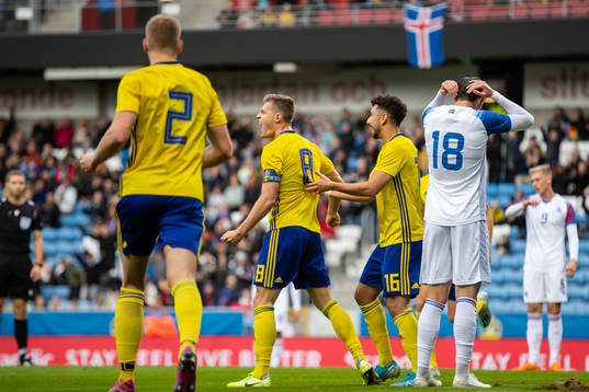 Mattias Svanberg and Daleho Irandust of Sweden celebrate