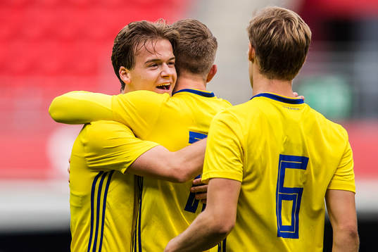 August Erlingmark of Sweden celebrates