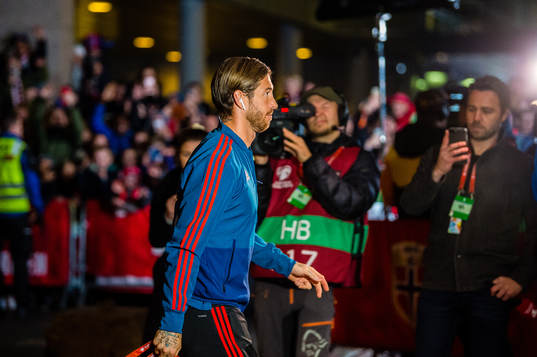 Sergio Ramos of Spain arrives