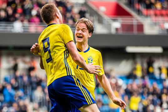 August Erlingmark of Sweden celebrates